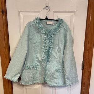 Chicos Jacket Fringe Trim Size 3
